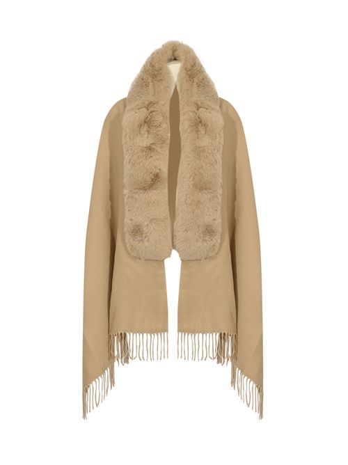 Stola in maglia con collo faux fur Chalk BLUGIRL | PF5016 T030014300